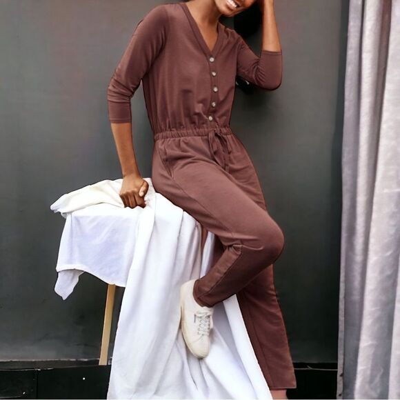 GARNET HILL Traverse Tencel Knit Jumpsuit XS - Picture 1 of 8